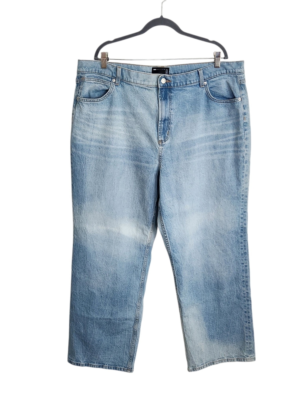 ASOS Light Wash Relaxed Fit Jeans with Faded Details Size 18